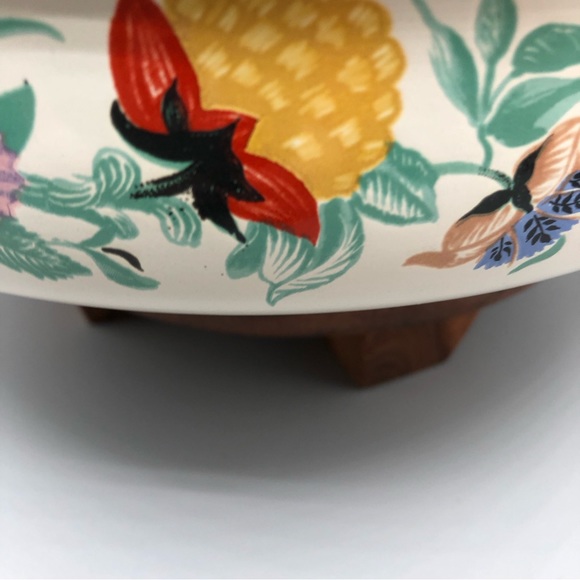 10.5” Asta Enamelware Dutch Oven Floral Enamel on Cast Iron w/ Brass Germany - Picture 3 of 6